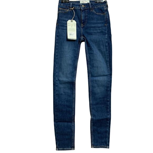FAT FACE HARLOW Super Skinny Blue Wash Denim Jeans US Sz 2 NWT - Picture 1 of 12